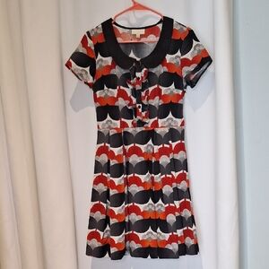 Modcloth ASO TV New Girl Vintage Inspired Black, Red And Whitr Dress Size Small